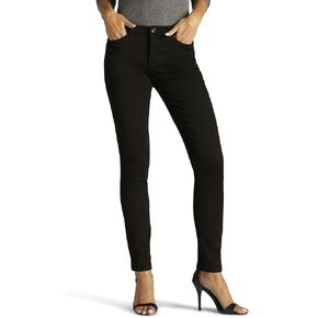 Lee Women's Slimming Fit Rebound Skinny Leg Jean, Black, 12