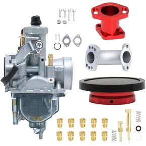 Carburetor VM22 26mm with Visible Float Bowl Air Filter Intake Adapter Idle Mixture Adjuster Carb Main jets for Predator 196cc 212cc Coleman CT200U BT200X KT196 GX160 GX200 Mini Bike Go Kart(Grey)