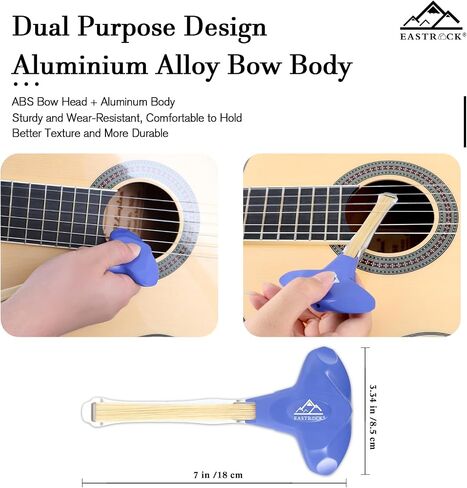 EASTROCK Guitar Bow, 2-in-1 Picasso Bow, Create Cello and Violin-Like Sounds, Dual-Purpose Plucked String Tools, Guitar Bow kit for Beginners and Professional Players Gift for Music Lover, Short Black in Saudi Arabia