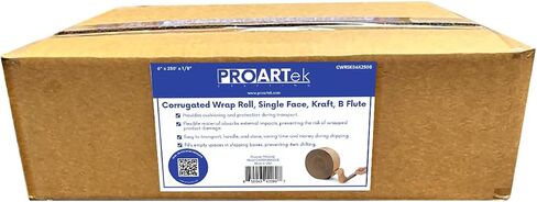 PK00032 Model CWRSK06X250B Corrugated 6" x 250' x 1/8" Wrap Roll; Single Face; Kraft, B Flute; Reusable; Easy to Cut in Saudi Arabia