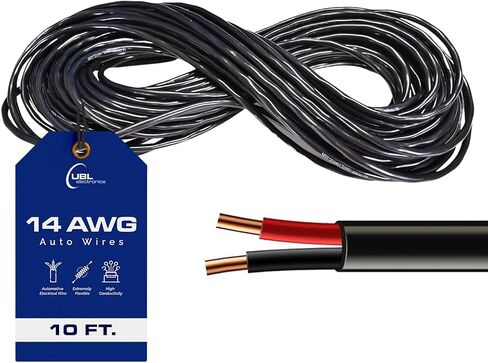 سلك كهربائي للسيارات UBL 14/2 - كابل مجدول 14 AWG - كابل LED مرن منخفض الجهد - أفضل خيار لتشغيل صفارات الإنذار ذات التيار العالي أو شريط الإضاءة (10 أقدام) in Saudi Arabia