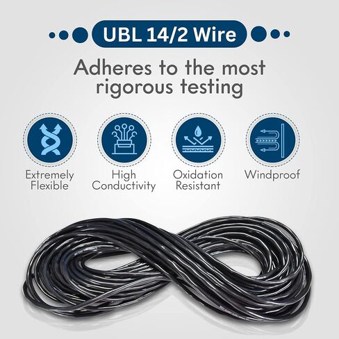 سلك كهربائي للسيارات UBL 14/2 - كابل مجدول 14 AWG - كابل LED مرن منخفض الجهد - أفضل خيار لتشغيل صفارات الإنذار ذات التيار العالي أو شريط الإضاءة (10 أقدام) in Saudi Arabia