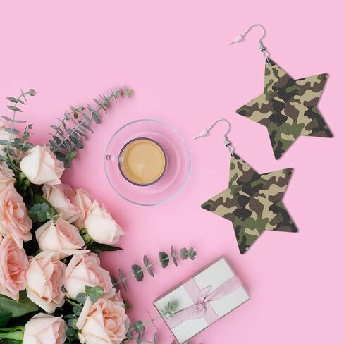 Swono Pink Donut Glaze Leather Earrings Ice Cream Top and Chocolate Decorative Colorful Sprinkles Star Faux Leather Earring Lightweight Dangle Drop Earrings for Women in Kuwait