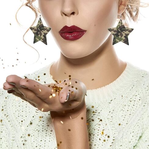 Swono Pink Donut Glaze Leather Earrings Ice Cream Top and Chocolate Decorative Colorful Sprinkles Star Faux Leather Earring Lightweight Dangle Drop Earrings for Women in Kuwait
