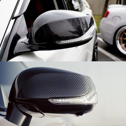 Pair Carbon Fiber Look Door Wing Mirror Cover Caps Compatible with Infiniti Q50 2014-2021 QX30 Q60 Q70 in Kuwait