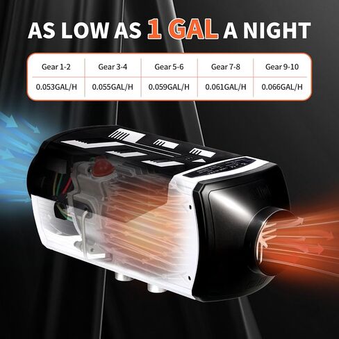 Diesel Heater 8.3KW, 12V/24V Blue Diesel Air Heater for Car and Indoor Use, Bluetooth Remote Control, LCD Panel Control, Efficient Diesel Heater for Vans, RVs, Trucks, and Garages in Saudi Arabia