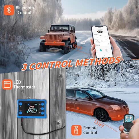 Diesel Heater 8.3KW, 12V/24V Blue Diesel Air Heater for Car and Indoor Use, Bluetooth Remote Control, LCD Panel Control, Efficient Diesel Heater for Vans, RVs, Trucks, and Garages in Saudi Arabia
