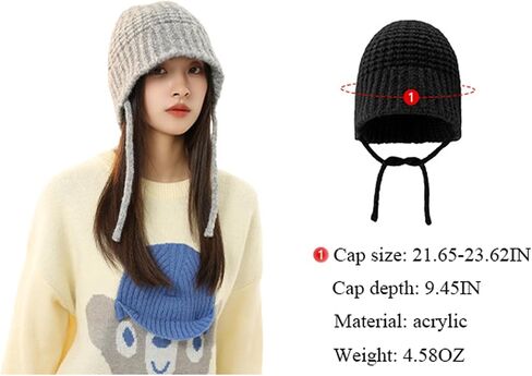 KEYDUACU Soft & Warm Loose Knit Beanie Hat Women's Winter Hat in Kuwait