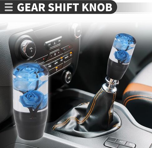 Motoforti Universal Car Gear Shift Knob, Manual Automatic Stick Gear Shifter Knob, Acrylic, Yellow, 1 Set in Saudi Arabia