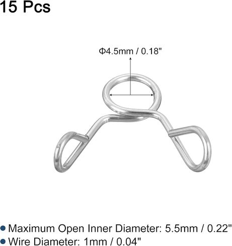 uxcell 15 Pcs Fuel Line Hose Tubing Spring Clips, 4.5mm Inner Dia 304 Stainless Steel Water Pipe Spring Clip Clamps for Motorcycle Scooter ATV in Saudi Arabia