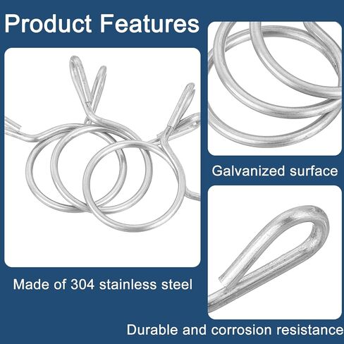 uxcell 15 Pcs Fuel Line Hose Tubing Spring Clips, 4.5mm Inner Dia 304 Stainless Steel Water Pipe Spring Clip Clamps for Motorcycle Scooter ATV in Saudi Arabia