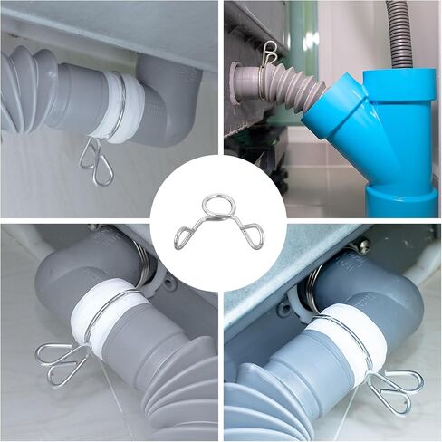 uxcell 15 Pcs Fuel Line Hose Tubing Spring Clips, 4.5mm Inner Dia 304 Stainless Steel Water Pipe Spring Clip Clamps for Motorcycle Scooter ATV in Saudi Arabia