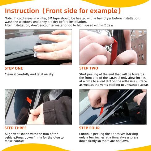 4pcs Out-Channel Smoke Tint Rain Guard compatible with 2010-2017 Terrain Tape-On Vent Deflector Window Visors Car Accessories in Saudi Arabia