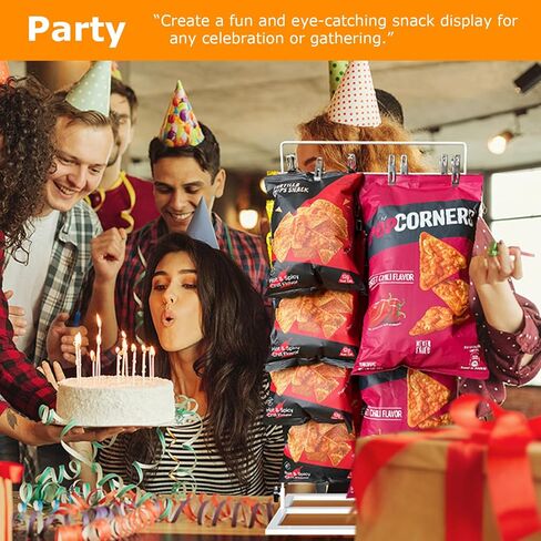 حامل عرض رف الرقائق، منظم الوجبات الخفيفة، لوازم حامل امتياز خشبي دوار على شكل زهرة مع 40 مشبكًا، منظم شرائح مقاوم للماء للمخزن، حامل حقيبة الرقائق، عرض حامل الرقائق للحفلات، رف عرض شرائح التجزئة، طبيعي in Kuwait