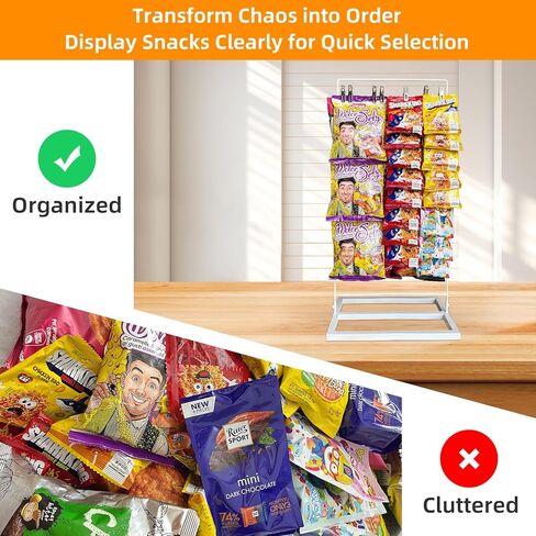 حامل عرض رف الرقائق، منظم الوجبات الخفيفة، لوازم حامل امتياز خشبي دوار على شكل زهرة مع 40 مشبكًا، منظم شرائح مقاوم للماء للمخزن، حامل حقيبة الرقائق، عرض حامل الرقائق للحفلات، رف عرض شرائح التجزئة، طبيعي in Kuwait