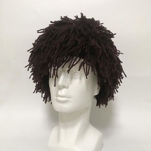 Autumn and Winter Warm Hats Handmade Knitted Hats Halloween Hats Party Hats Wool Savage Hats Men Hat Funny Wig Hat in Kuwait