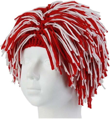 Autumn and Winter Warm Hats Handmade Knitted Hats Halloween Hats Party Hats Wool Savage Hats Men Hat Funny Wig Hat in Kuwait