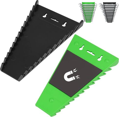 Magnetic Wrench Organizer 2-piece, Wrench Rack Tool Trays SAE (1/4" to 1-1/16"), Metric (6mm to 24mm), 32-Slot Drawer Storage Tools, Wrench Set Holder in Saudi Arabia