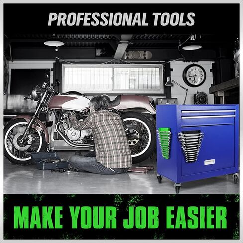 Magnetic Wrench Organizer 2-piece, Wrench Rack Tool Trays SAE (1/4" to 1-1/16"), Metric (6mm to 24mm), 32-Slot Drawer Storage Tools, Wrench Set Holder in Saudi Arabia