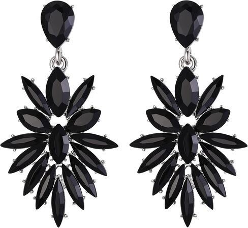 EleQueen Marquise Cluster Crystal Earrings Fashion Vintage Style Statement Drop Dangle Earrings for Women in Saudi Arabia