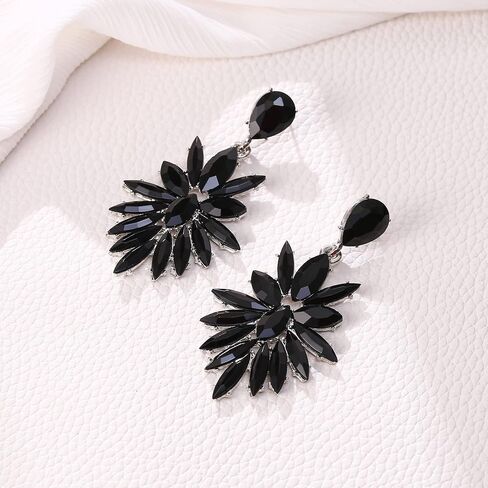 EleQueen Marquise Cluster Crystal Earrings Fashion Vintage Style Statement Drop Dangle Earrings for Women in Saudi Arabia