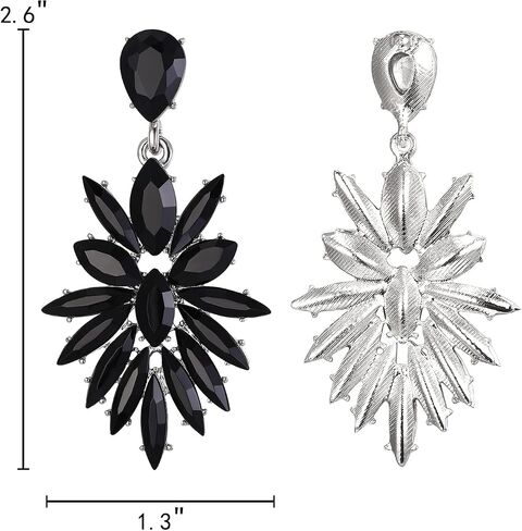 EleQueen Marquise Cluster Crystal Earrings Fashion Vintage Style Statement Drop Dangle Earrings for Women in Saudi Arabia