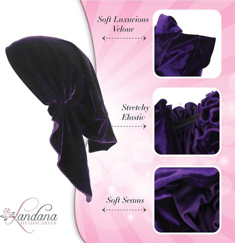 Velvet Pre Tied Chemo Cap for Women Soft Cancer Scarf in Saudi Arabia