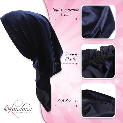 Velvet Pre Tied Chemo Cap for Women Soft Cancer Scarf in Saudi Arabia