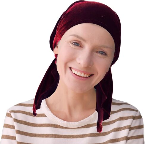 Velvet Pre Tied Chemo Cap for Women Soft Cancer Scarf in Saudi Arabia