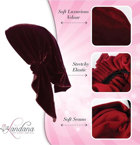 Velvet Pre Tied Chemo Cap for Women Soft Cancer Scarf in Saudi Arabia
