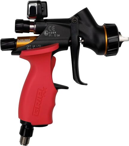 GripFx® Ergonomic Paint Spray Gun Grip for DeVilbiss DV1 PROLite (Right Handed, Bright Red) in Saudi Arabia