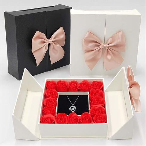 Eternal Rose Gift Box with 925 Sterling Silver Necklace for Women Infinite Love Pendant Silver Necklace in Rose Box Gift for Mom Wife on Mothers Day Valentines Day Christmas Birthday Gifts for Women in Saudi Arabia