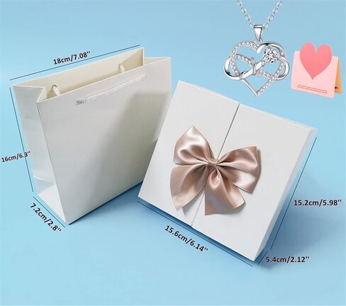 Eternal Rose Gift Box with 925 Sterling Silver Necklace for Women Infinite Love Pendant Silver Necklace in Rose Box Gift for Mom Wife on Mothers Day Valentines Day Christmas Birthday Gifts for Women in Saudi Arabia