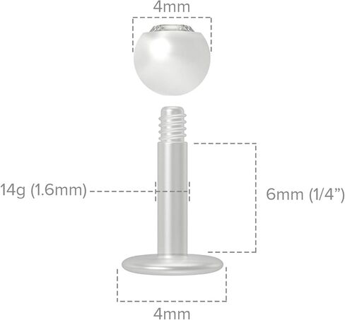 2pc 14g crystal CZ Blue Bioplast Labret Flexible Lip Stud Clear BioFlex Monroe Ring Jewelry 12mm in Kuwait