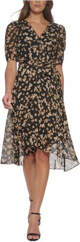 Tommy Hilfiger Women's V Neck Faux Wrap Midi Dress in Saudi Arabia
