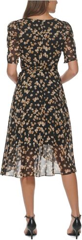 Tommy Hilfiger Women's V Neck Faux Wrap Midi Dress in Saudi Arabia