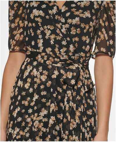 Tommy Hilfiger Women's V Neck Faux Wrap Midi Dress in Saudi Arabia