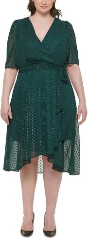 Tommy Hilfiger Women's V Neck Faux Wrap Midi Dress in Saudi Arabia