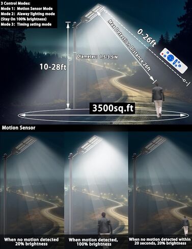 JAYNLT Y-5500W Solar Street Lights Outdoor, 3000K/4000K/6500K 550000LM Solar Parking Lot Lights Commercial Dusk to Dawn, Waterproof Solar Flood Lights with Motion Sensor for Garage, Driveway in Saudi Arabia
