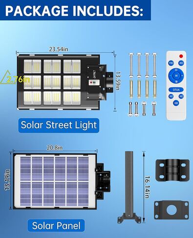 JAYNLT Y-5500W Solar Street Lights Outdoor, 3000K/4000K/6500K 550000LM Solar Parking Lot Lights Commercial Dusk to Dawn, Waterproof Solar Flood Lights with Motion Sensor for Garage, Driveway in Saudi Arabia