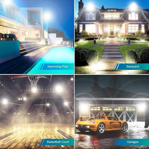 500W 2pack LED Flood Light Outdoor,(2750W Equivalent)Super Bright 58,500LM Daylight 5000K IP66 Waterproof Security LED Arena Lights,Commercial Lighting Floodlight for Backyard|Court|Stadium|Fields in Kuwait