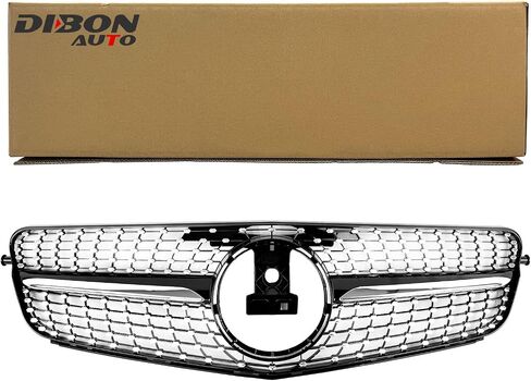 Grill Front Grille Compatible with 2008 2009 2010 2011 2012 2013 2014 Mercedes Benz W204 C Class C250 C300 C350 (Diamond Style-Black) in Saudi Arabia