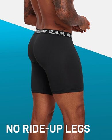 Men's Underwear Boxer Briefs, Performance Athletic Microfiber for Active Sports 3 Pack in Saudi Arabia