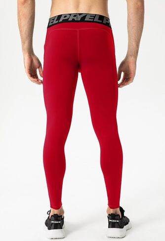Queerier Men's Compression Pants Running Tights Pockets Sports Spandex Leggings Workout Cycling Athletic Thermal Pant in Saudi Arabia