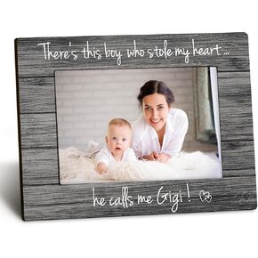 Nana 4x6 Picture Frame, Nana Birthday Gifts, Nana Gifts from Grandkids, Grandma Photo Frame, There's This Boy Who Stole My Heart He Calls Me Nana Picture Photo Frames for Desk Decor