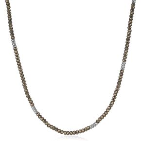 GAVU Vintage Pyrite Necklace for Men, Men's Stone Beaded Necklace, Crystal Necklace for Men 20"/22"/24"