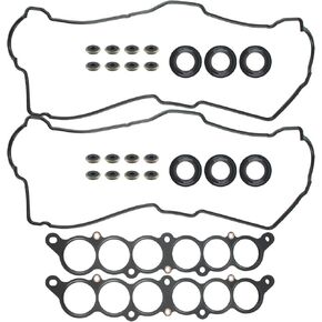 Valve Cover Gasket Set with Grommets and Plenum Gasket Compatible with Toyota 4Runner Compatible with Tundra Compatible with Tacoma T100 3.4L V6 VS50422R VC203 MS 95899 1119370010 1121362020