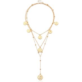 FOTN Gold Layered Necklaces for Women, 14K Dainty Gold Chain Necklace Women Trendy Cuban Link Chain Toggle Clasp Necklace Fashion Chunky Jewelry for Women in Kuwait