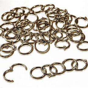 50Pcs Metal Binder Rings 0.59 Inch Metal Rings for Index Cards Small Binder Rings Silver Binder RingsMetal Steel Paper Rings Plated Steel Binder Rings for School Home Office (Silver)