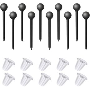 SAVITA 200 Pairs Plastic Stud Earrings for Sports Lightweight Earring Stud Piercing Silicone Stud Earring for Women Girls for Valentine's Day Christmas Parties Activity (Black)